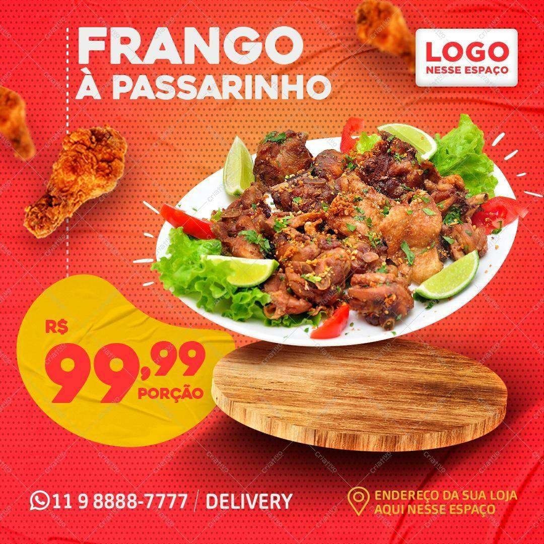 Cardápio Frango à Passarinho PSD Editável