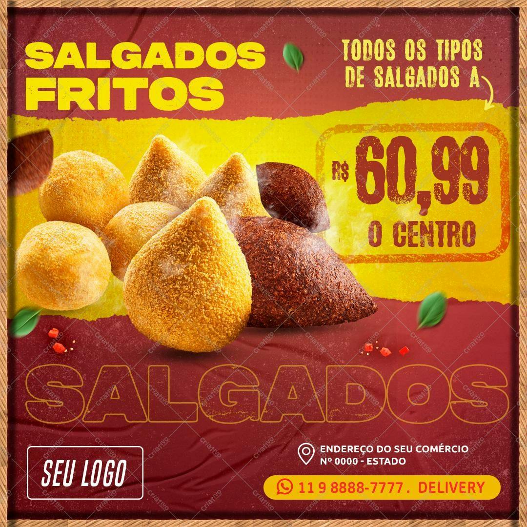 Banner para Delivery de Salgados Fritos PSD Editável