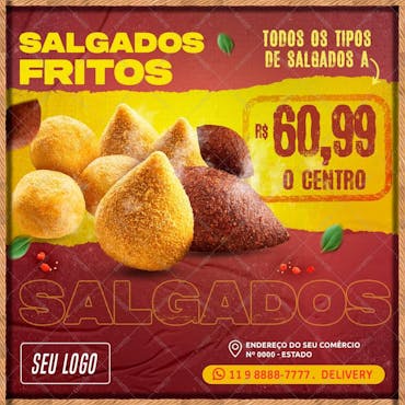 Panificadora Salgado Fritos Social Media Psd Editável