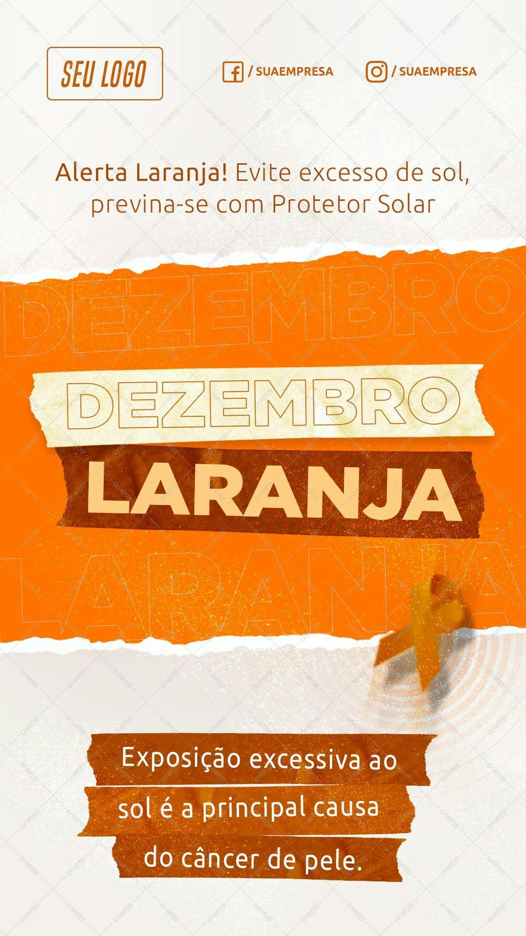 Post para Redes Sociais Dezembro Laranja PSD Editável