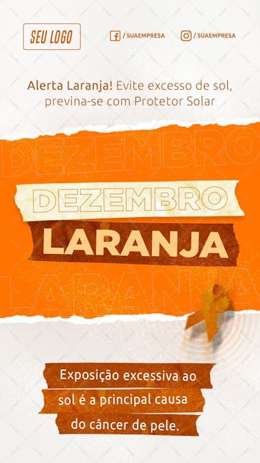 Dezembro laranja evite excesso de sol story