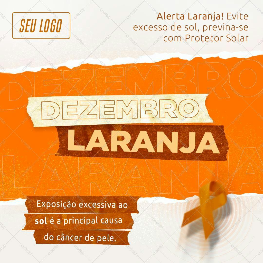 Post para Redes Sociais Dezembro Laranja PSD Editável