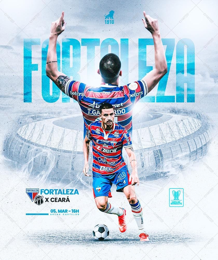 Poster para Jogo de Futebol Fortaleza x Ceará PSD Editável