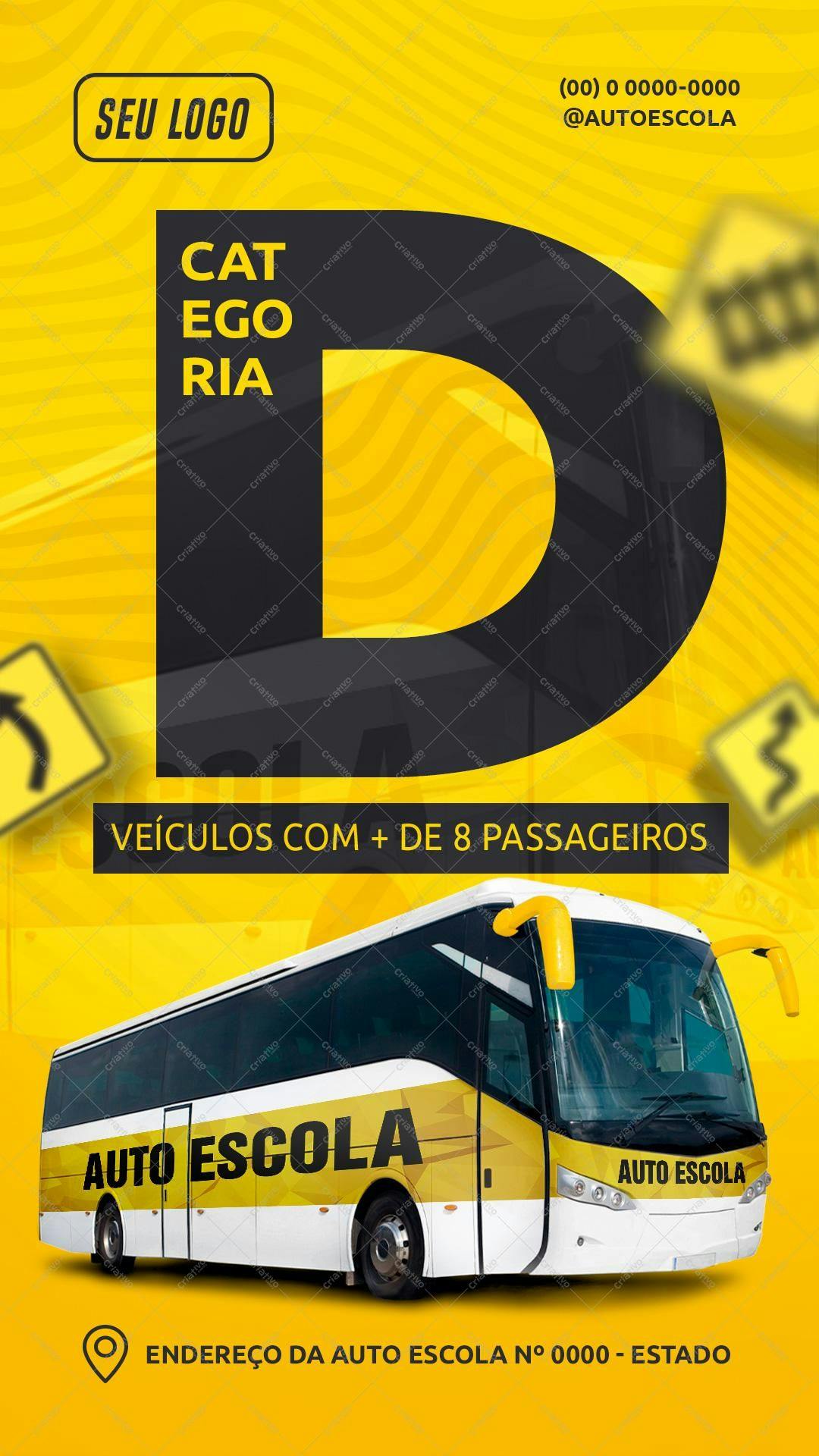 Flyer para Auto Escola Categoria D PSD Editável