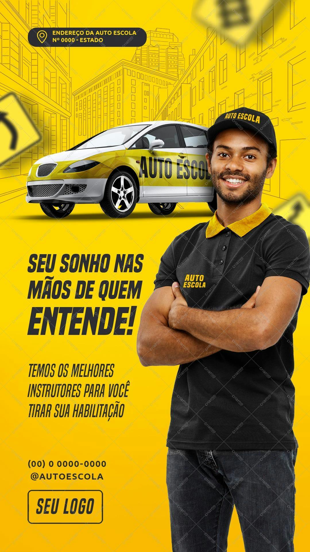 Flyer para Auto Escola PSD Editável