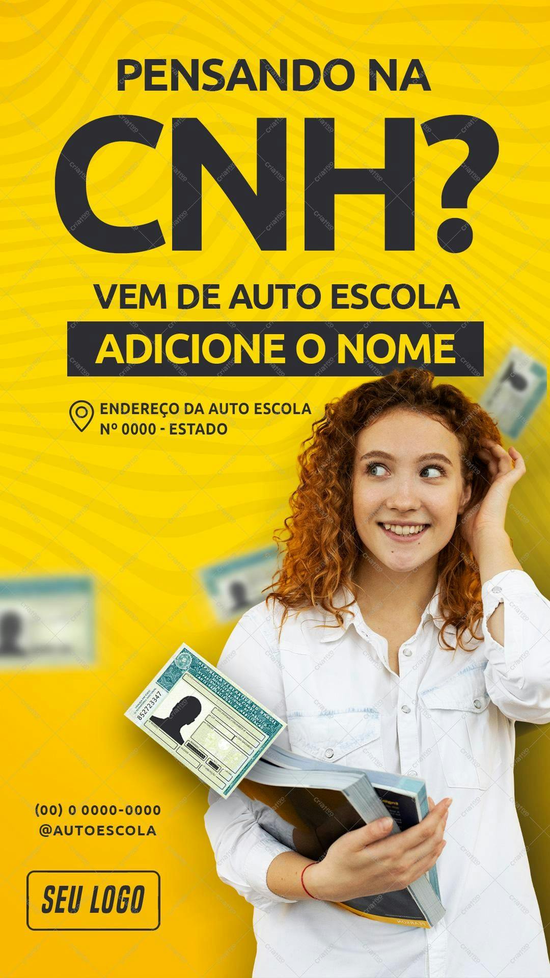 Flyer para Auto Escola CNH PSD Editável