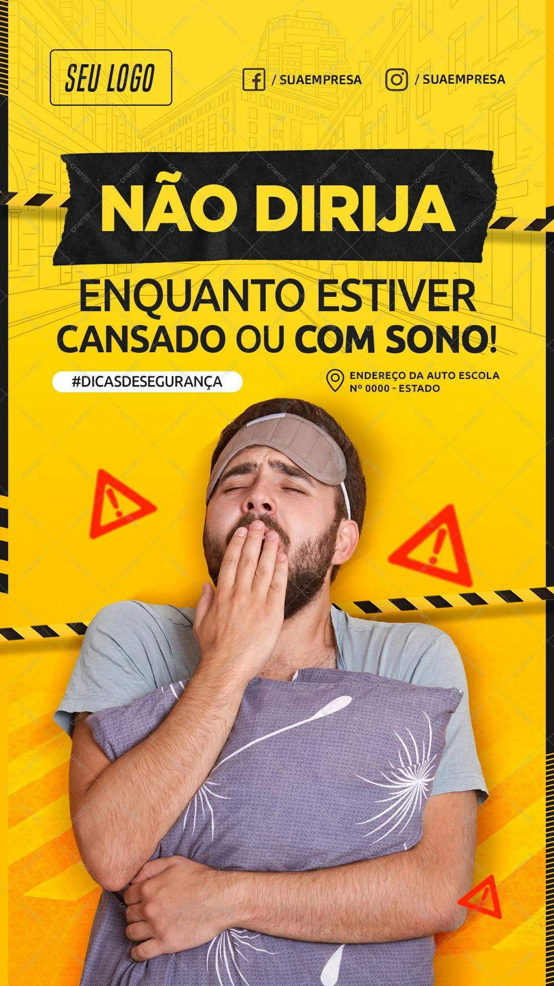 Flyer para Campanha de Segurança no Trânsito PSD Editável