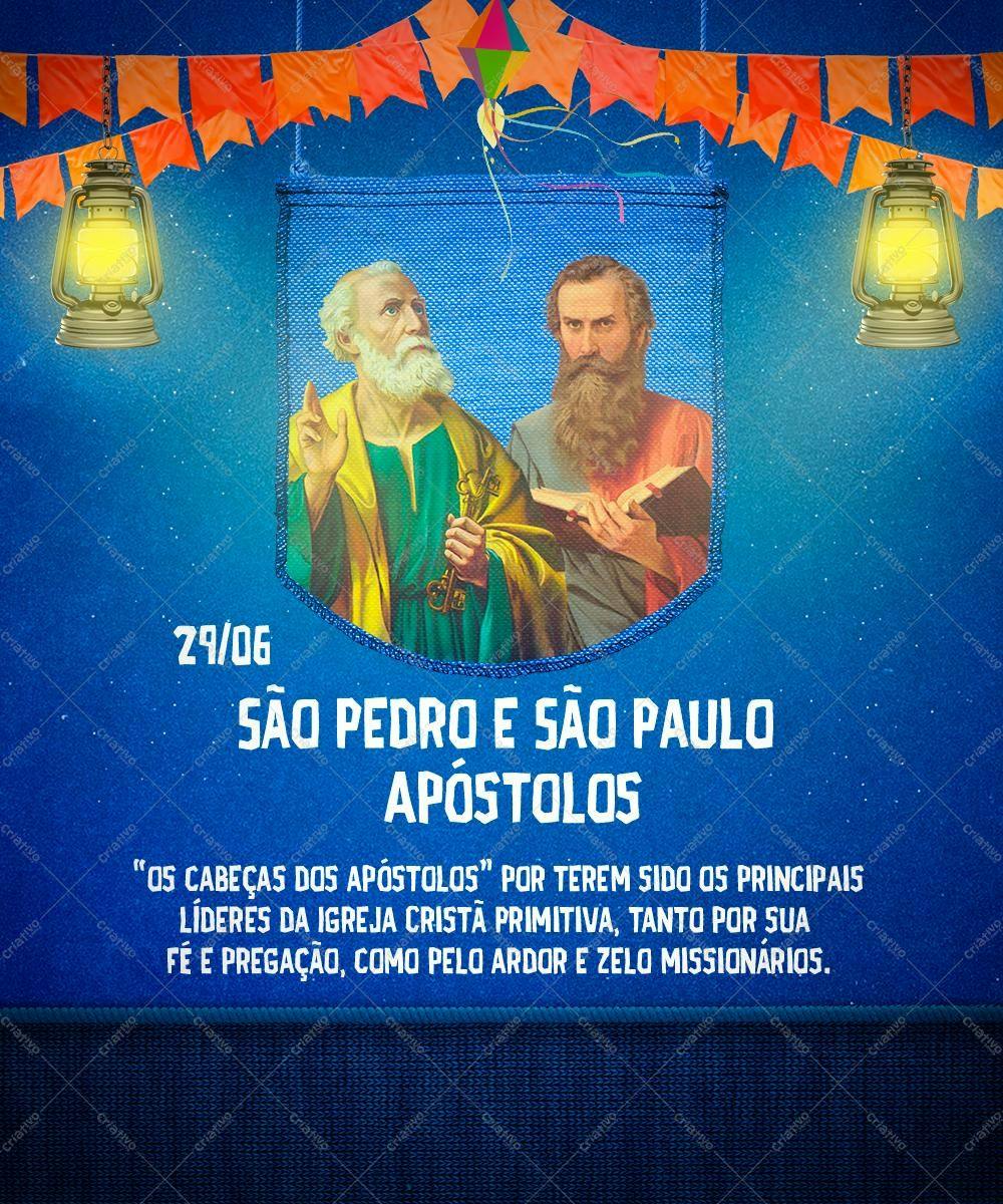 Imagem Religiosa para Dia de São Pedro e São Paulo PSD Editável