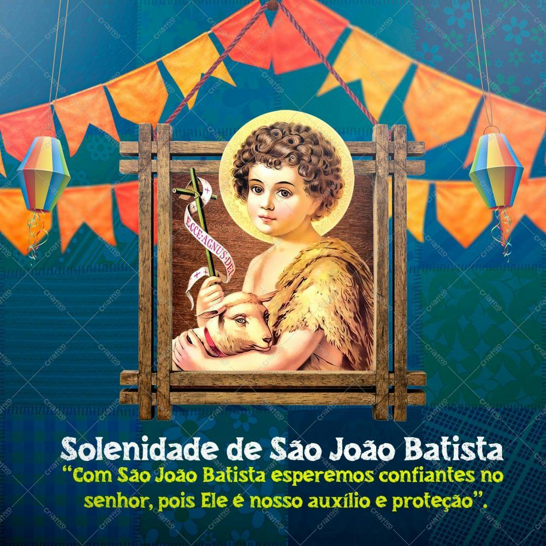 Imagem de São João Batista para Festa Junina PSD Editável