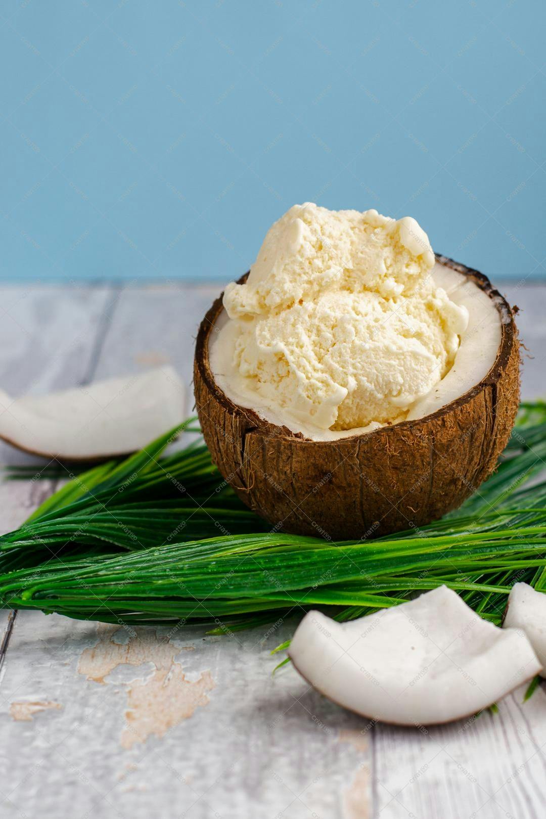 Sorvete de Coco em Casca de Coco