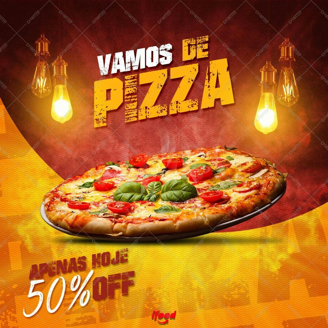 Flyer para Promoção de Pizza com 50% de Desconto PSD Editável