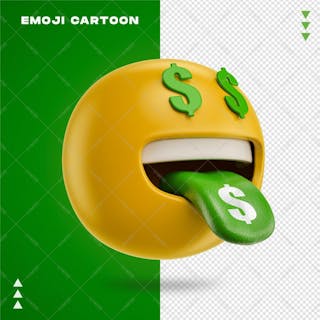 Emoji cartoon dinheiro 3d png