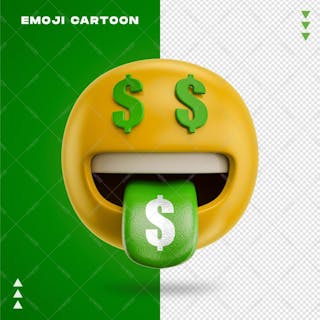 Emoji cartoon dinheiro 3d png
