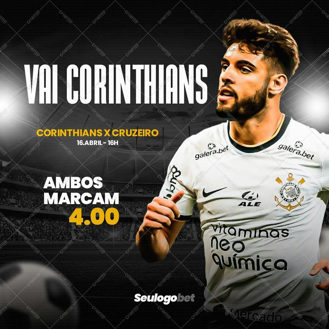 Template PSD para Publicação de Jogo Corinthians x Cruzeiro PSD Editável