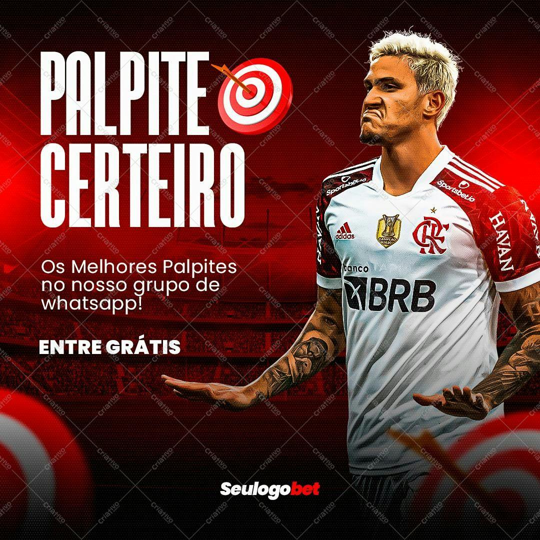 Post para Redes Sociais de Palpites de Futebol PSD Editável