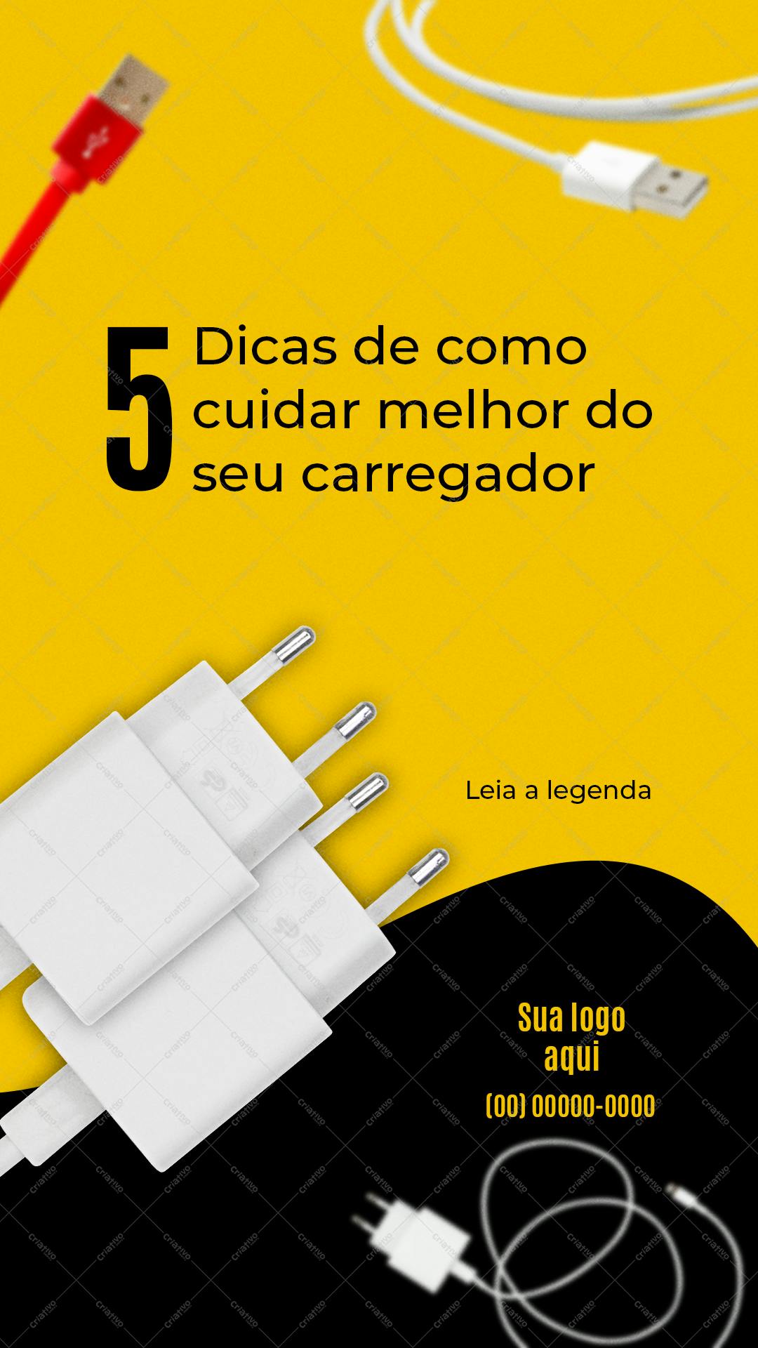Modelo de Instagram para Dicas de Carregador PSD Editável