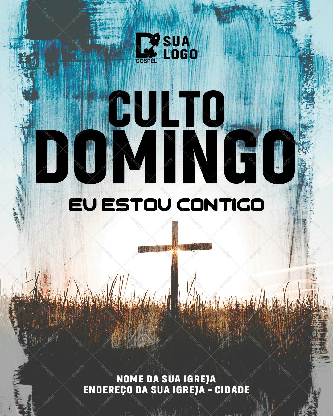 Flyer para Culto Dominical PSD Editável