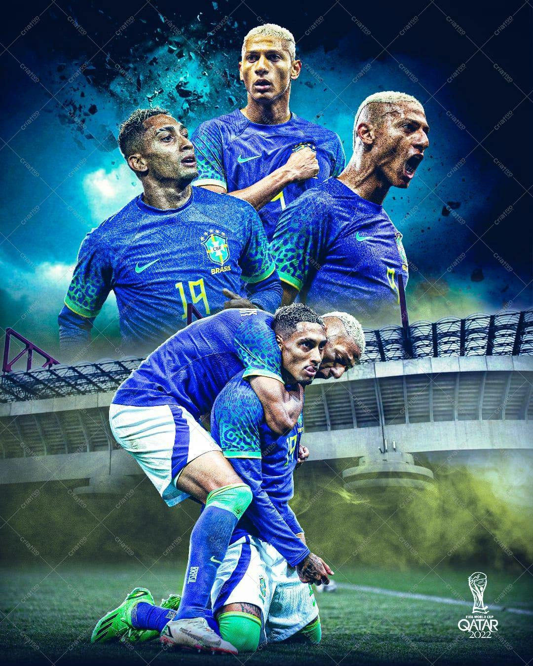 Arte da Seleção Brasileira Copa do Mundo Qatar 2022 PSD Editável