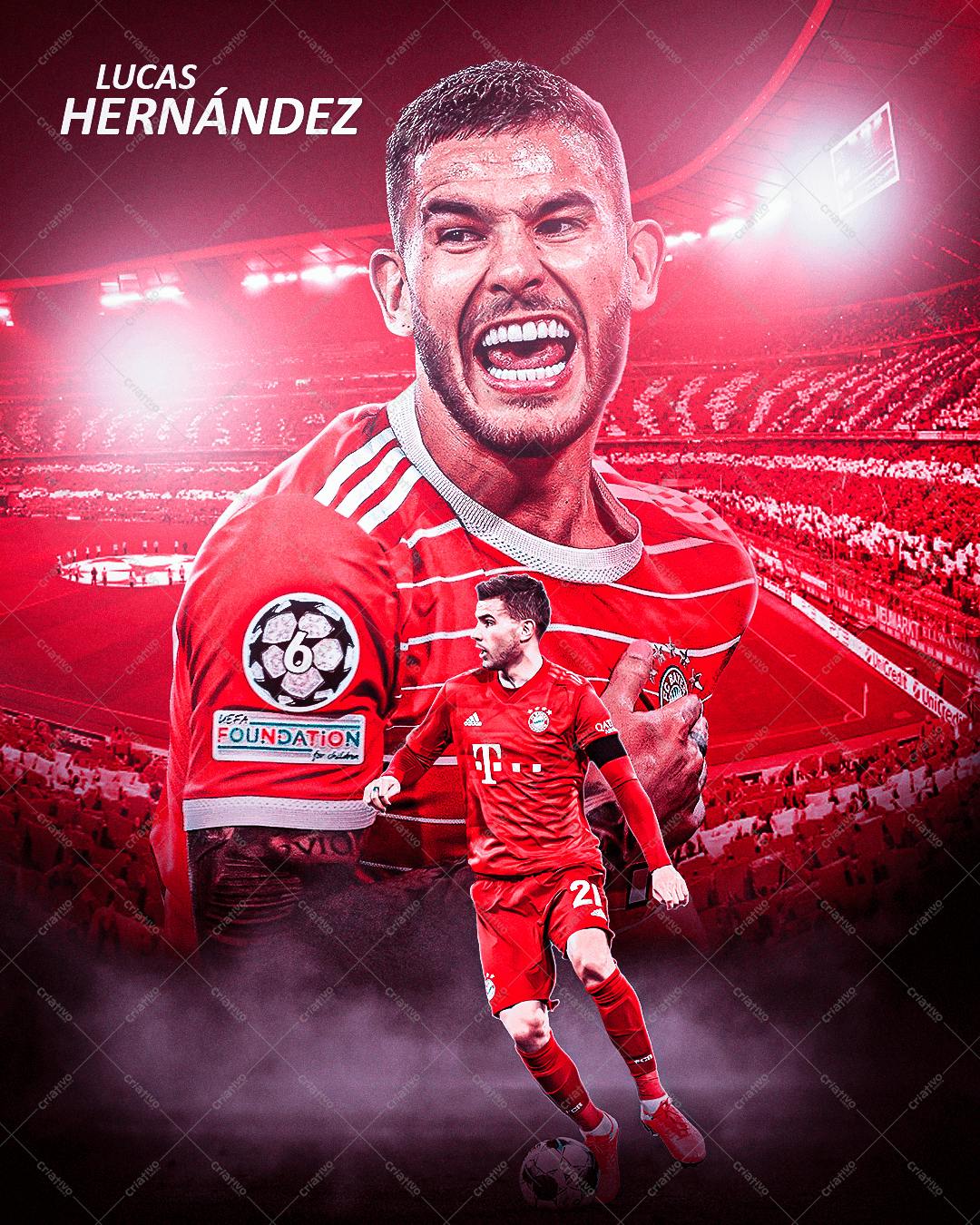 Poster de Futebol com Lucas Hernández PSD Editável