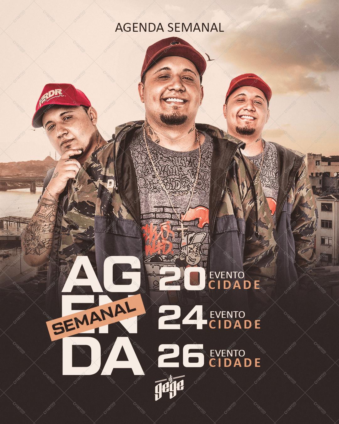 Flyer para Agenda Semanal de Shows PSD Editável