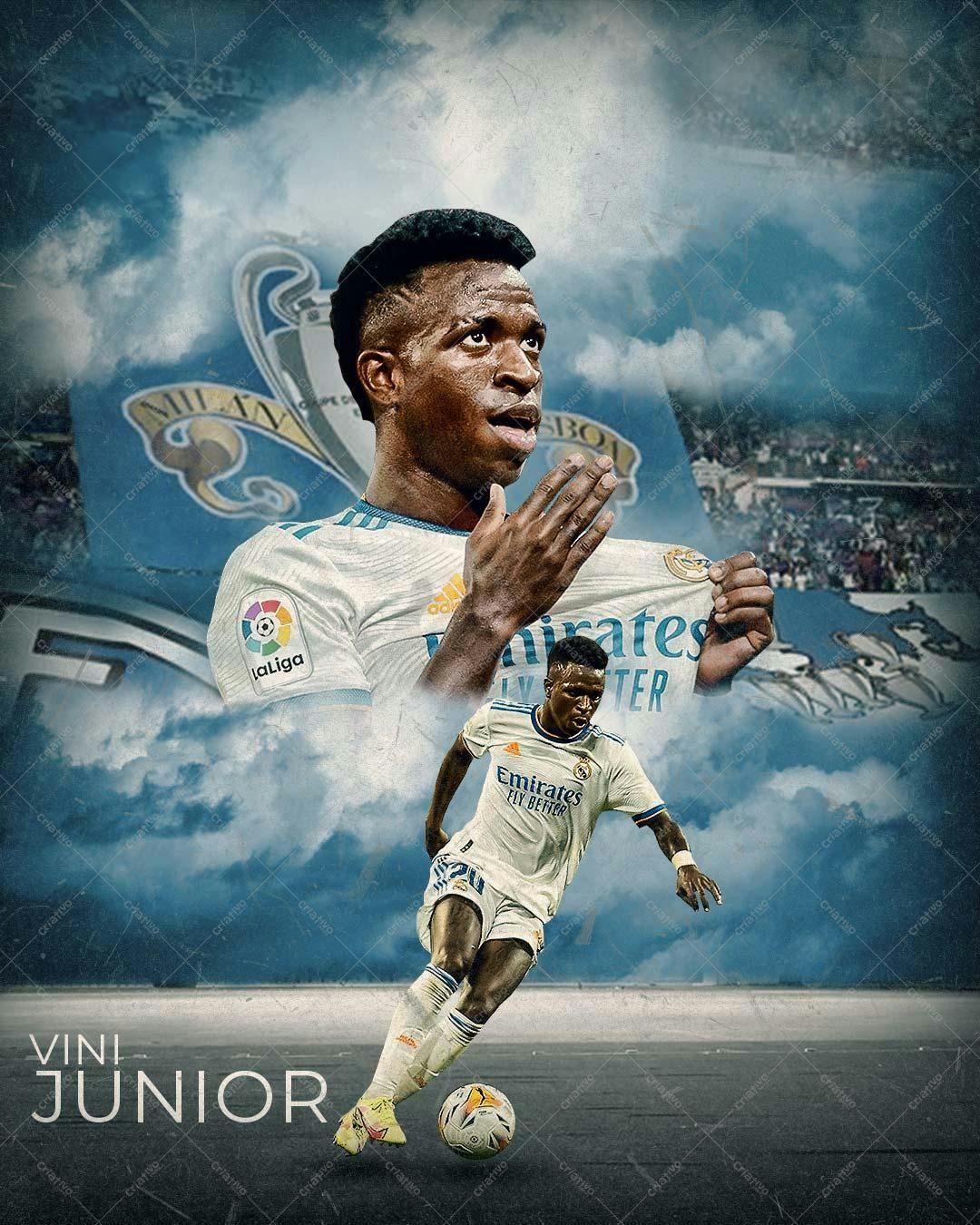 Poster do Jogador de Futebol Vinícius Júnior PSD Editável