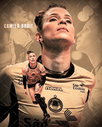 Flyer jogadora de vôlei camila brait