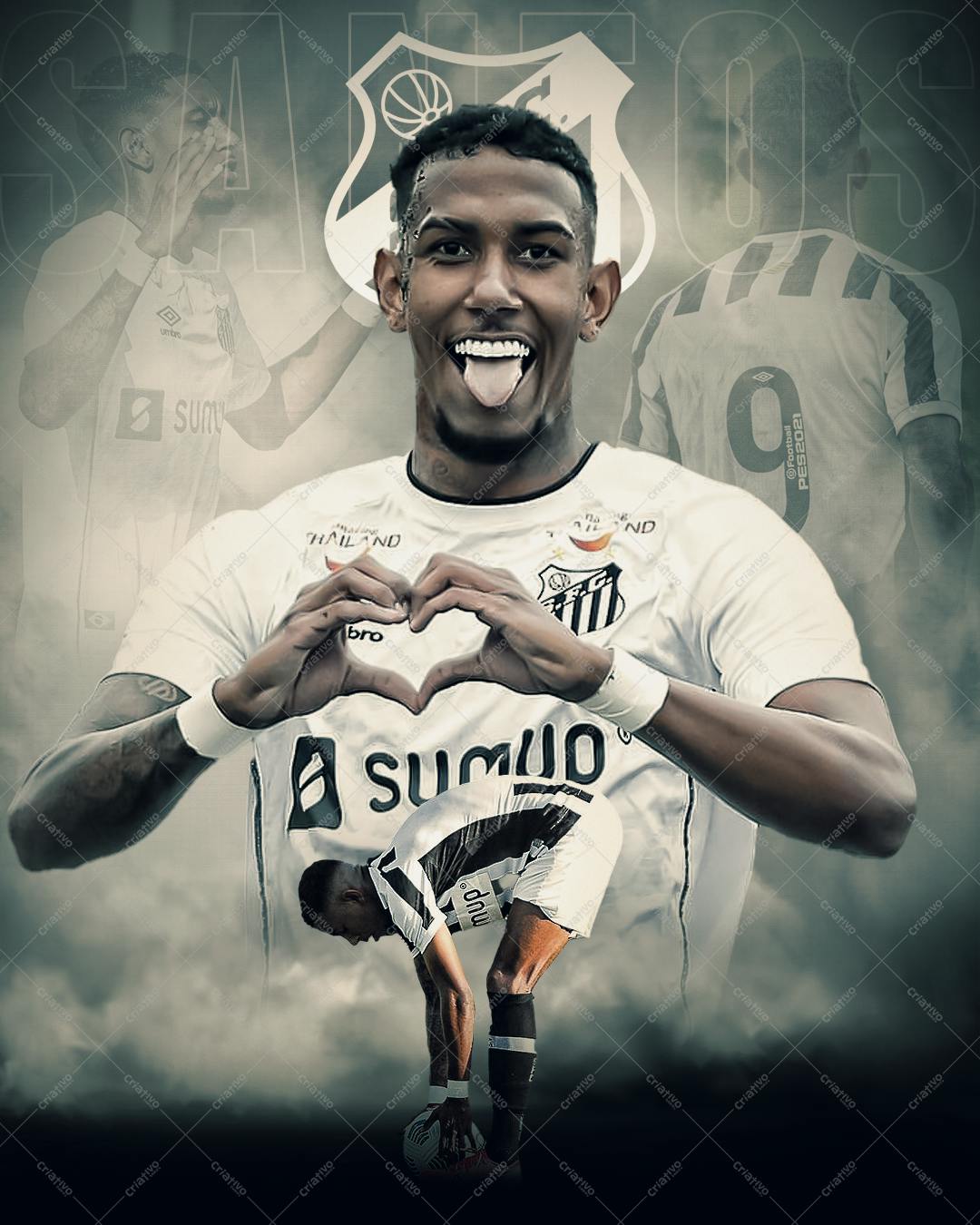 Poster jogador de futebol Santos FC PSD Editável