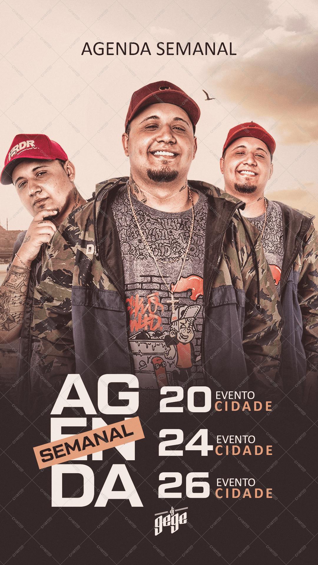 Agenda Semanal para DJs PSD Editável