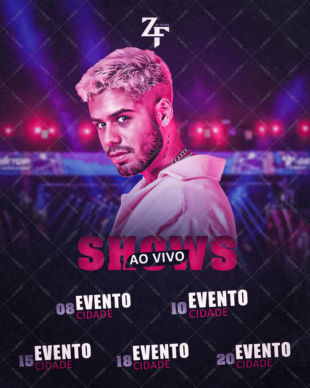 Flyer para Shows de Zé Felipe PSD Editável