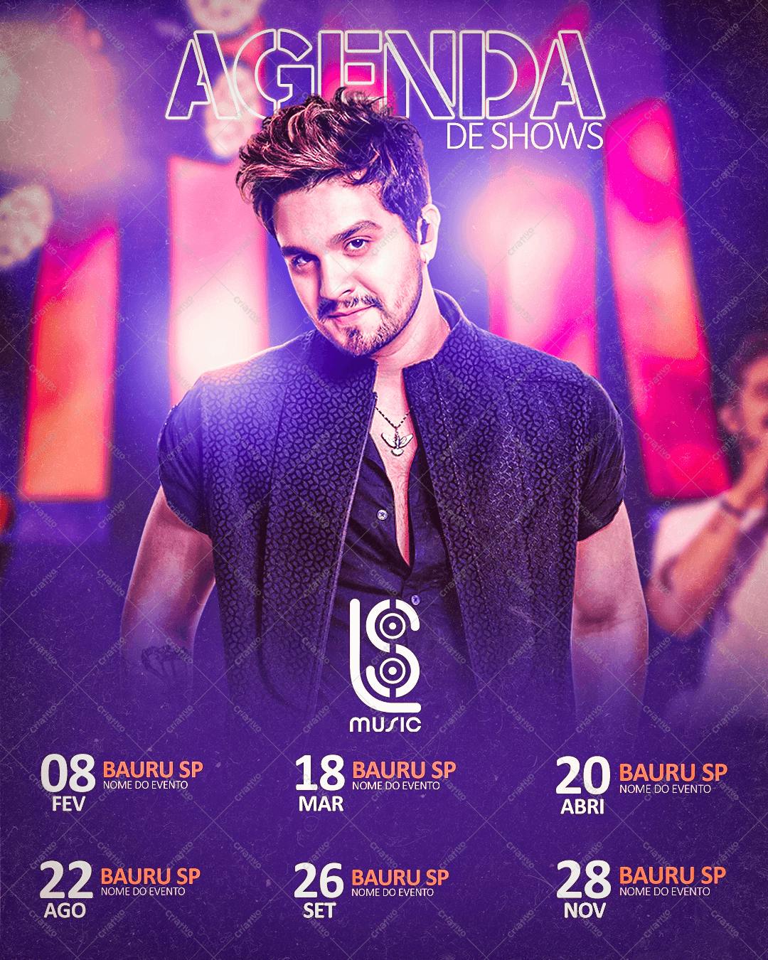 Flyer para Shows Musicais PSD Editável