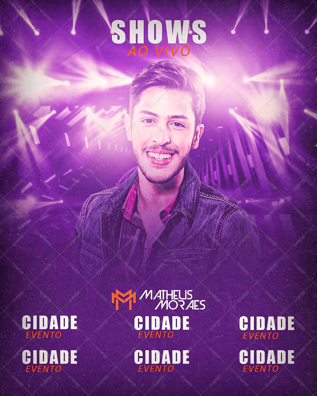 Flyer para Show Musical com Matheus Moraes PSD Editável
