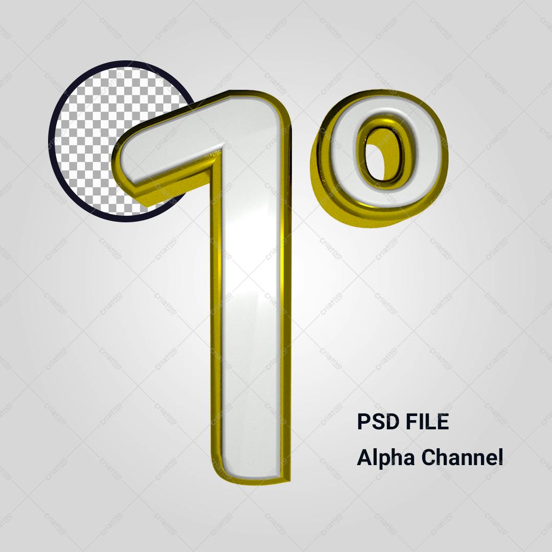 Selo 3D premiação dourado e branco