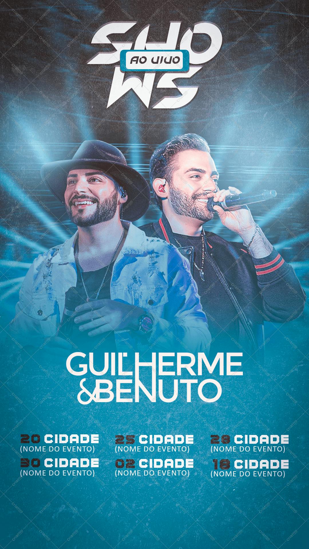 Poster para Show Guilherme e Benutto PSD Editável
