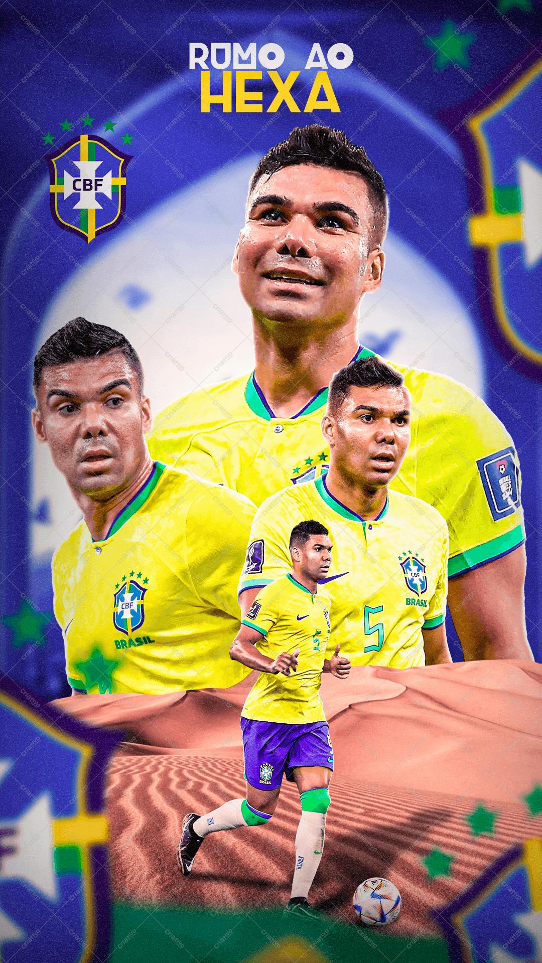 Poster Copa do Mundo Seleção Brasileira PSD Editável