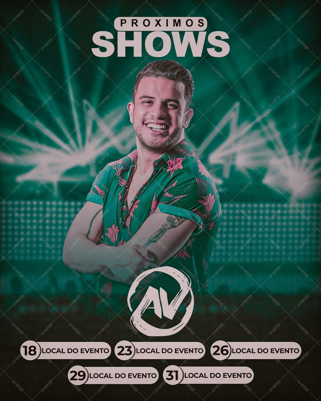 Flyer para Shows Musicais PSD Editável