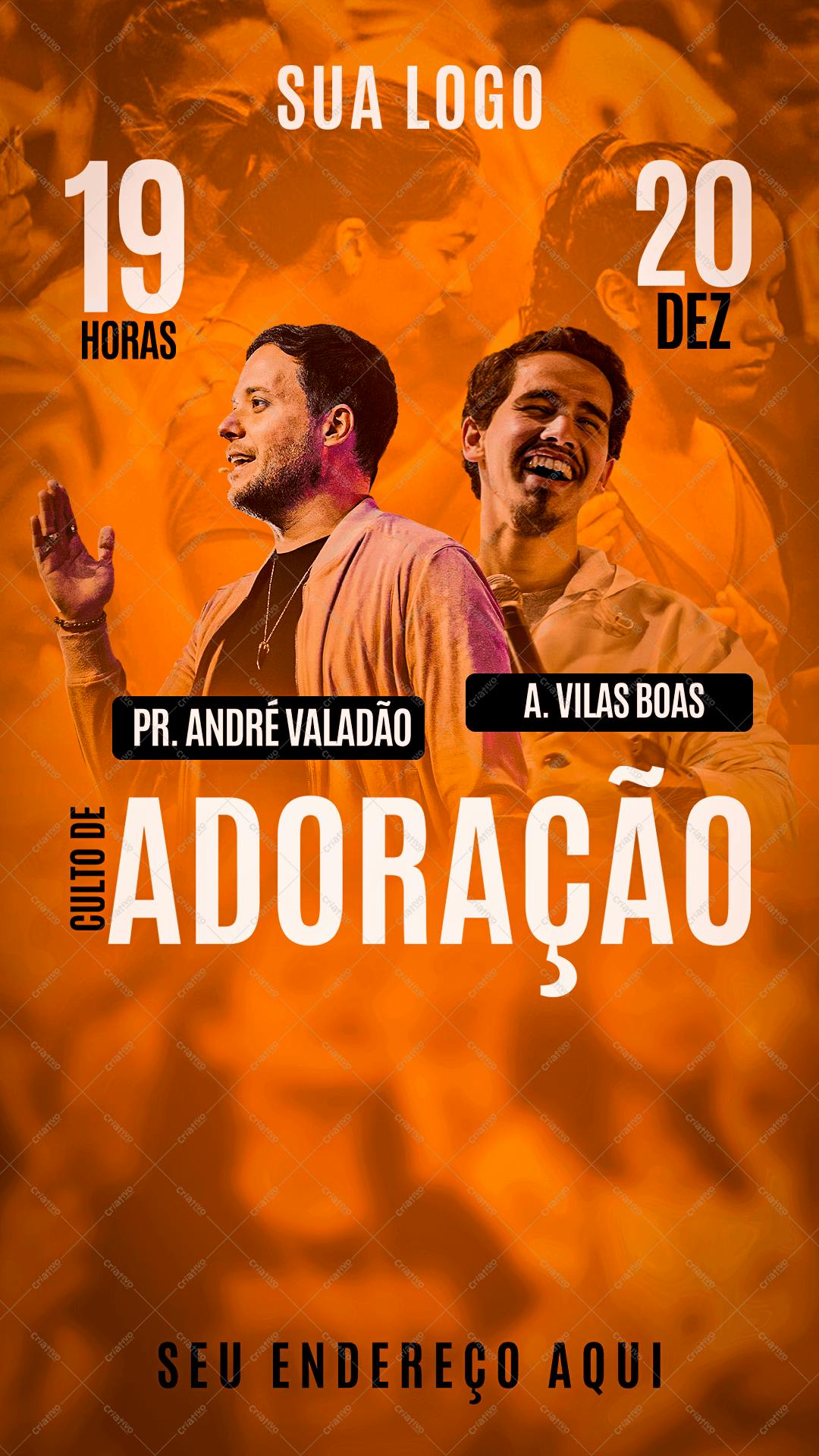 Flyer para Culto de Adoração PSD Editável