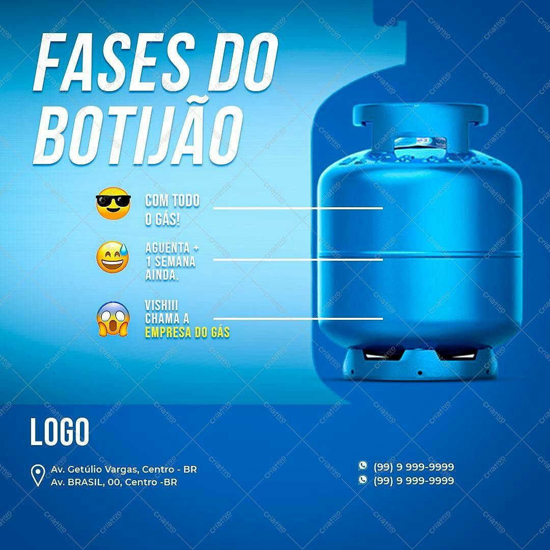 Post para Redes Sociais Empresa de Gás PSD Editável
