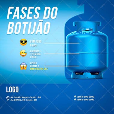 Fase do botijão de gás