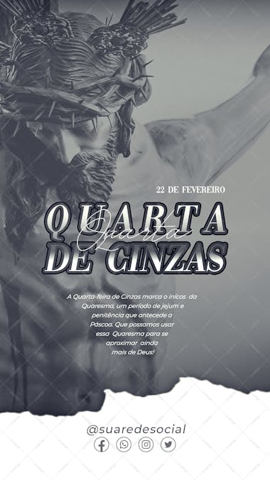 22 de fevereiro quarta feira de cinzas story