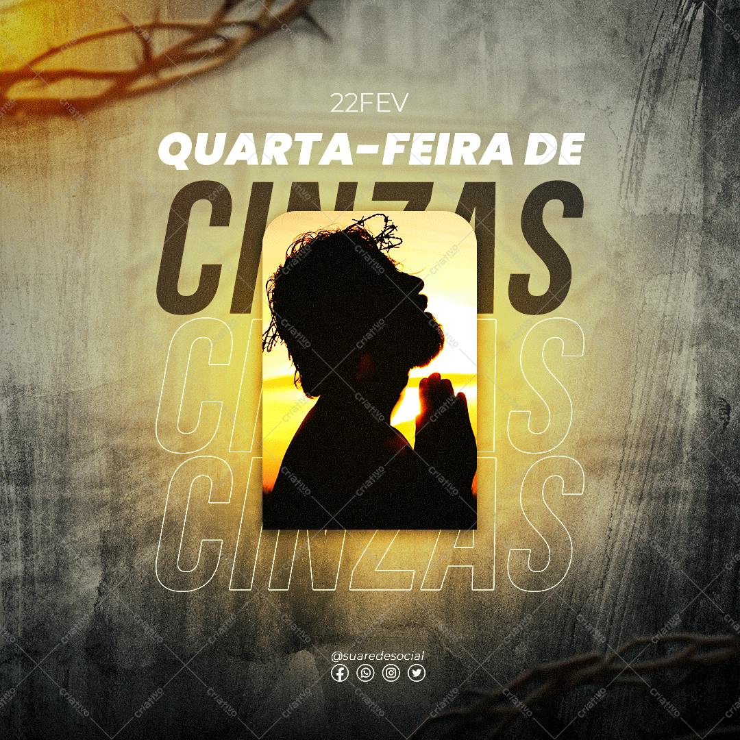 Post para Redes Sociais Quarta-Feira de Cinzas PSD Editável