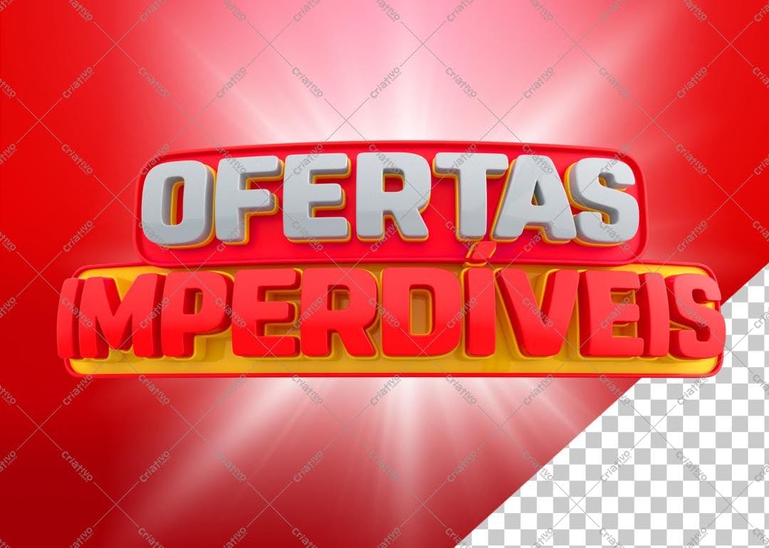 Selo 3D promocional vermelho e amarelo