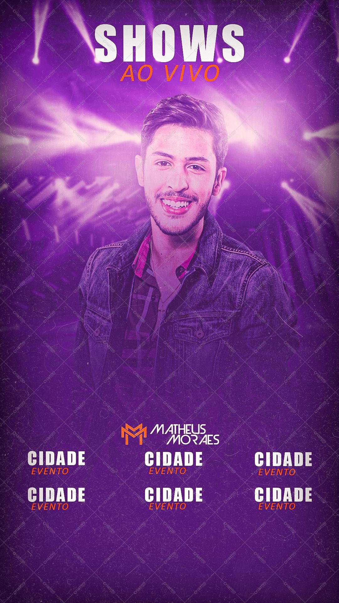 Poster para Show ao Vivo Matheus Moraes PSD Editável