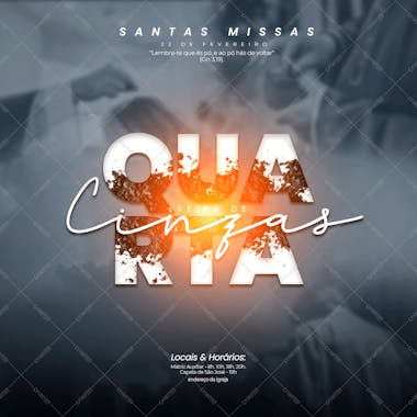 Santa missas quarta feira de cinzas