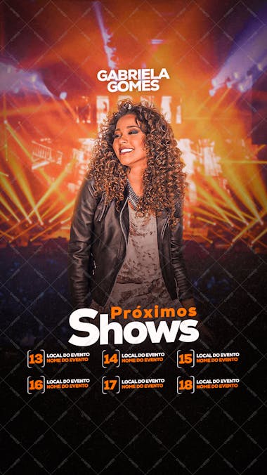 Story próximos shows gabriela gomes