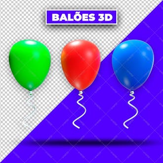 Balões 3d com 3 cores