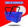 Cesta de compras azul 3d