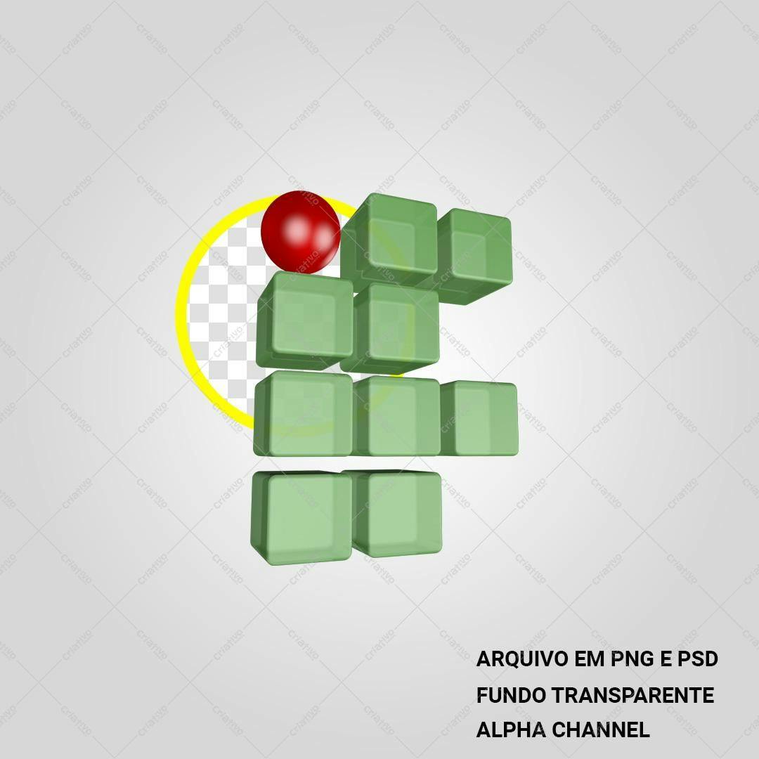 Selo 3D abstrato verde e vermelho