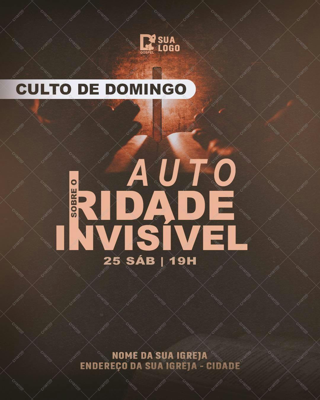 Flyer para Culto Dominical PSD Editável