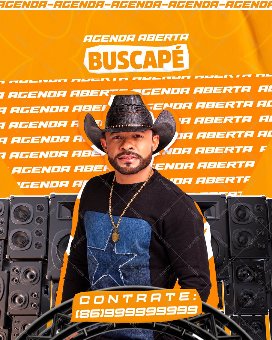 Post para Redes Sociais Cantor Sertanejo PSD Editável