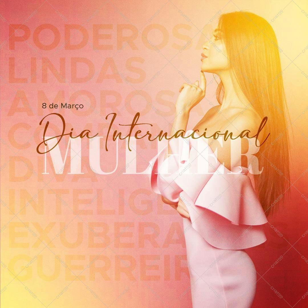 Post para Dia Internacional da Mulher PSD Editável